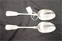 Pair of George IV sterling silver soup spoons