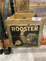 Rooster Sunkist Wood Crate