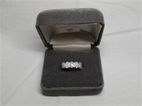 STUNNING 10K White Gold Opal Women's Ring