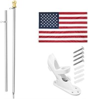 American Flag Pole Kit - 6 Ft  3x5 ft US Flag