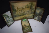 Four Antique Framed Prints