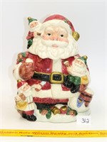 Handpainted Santa & Elves cookie jar by Fitz &