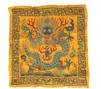 Chinese Silk Embroidered Dragon Panel