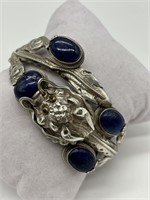 Sterling Silver Dragon w/Lapis Bracelet