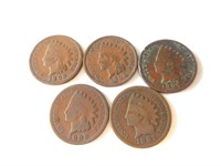 5pc Indian Head Pennies