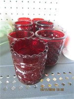 7 Various Ruby Red Toothpick Holders