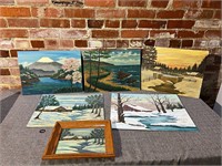 6 Original Landscape Oil Paintings