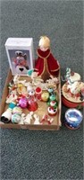 Box lot - assorted Christmas ornaments & decor