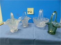 (4) Medium Size Glass Baskets
