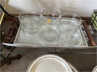 WARMING TRAY WITH GLASS BOWLS