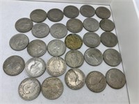5 PENCE COINS 1940'S - 90'S - 28 COINS