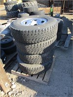 (4) LT235/85R16 Studded Tires on Steel Rims