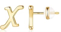 Gold-pl  Dainty Letter "x" Stud Earrings