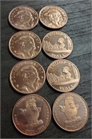(8) Copper Donald Trump Coins