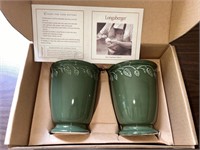 Set of Two (2) Green Longaberger Cups in Box -