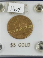 1867S $5 GOLD COIN