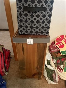 Wooden Trash Can and box