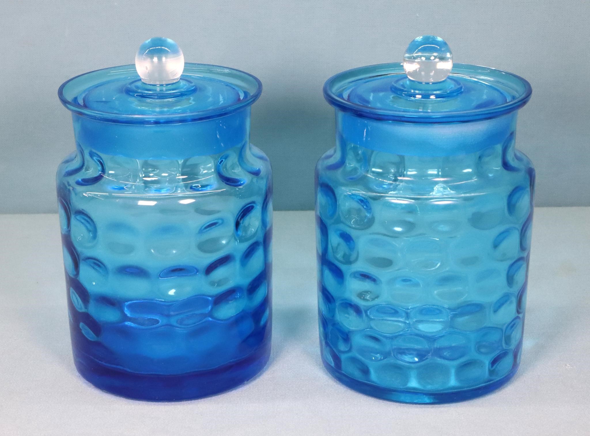 Pr. Victorian Inverted Coin Dot Glass Canisters