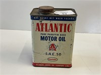 ATLANTIC MOTOR OIL SAE-50 OIL TIN
