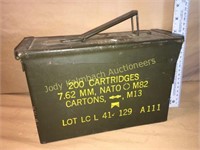 Military style ammo box with training ammo