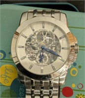 FOSSIL MENS SILVERTONE WATCH