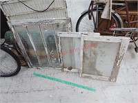 3 antique window panes