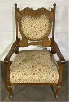(II) Vintage Carved Wood Chair 40"
