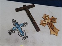 (3) 5"ish CROSS Religious Decor