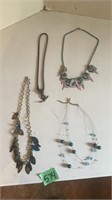 Blue and multicolor necklaces