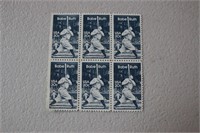 20c Babe Ruth- Block of 6