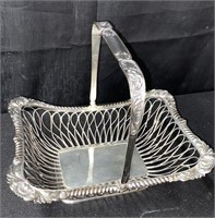 Silver plated basket “8.5”x”11”x”9”