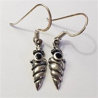 $100 Silver Onyx Earrings