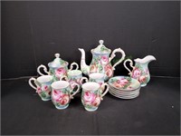 Limoges China Roses Tea Set, 14pc