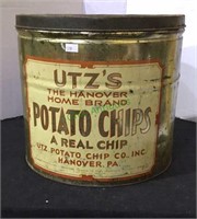 Vintage tin, Utz potato chips vintage tin Hanover