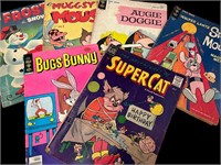 6 Vintage Comics - Super Cat, Bugs Bunny, etc