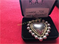 .925 Mexican Silver Heart Pendant
