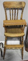 Antique child’s Maple spindle back high chair