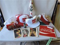 Selection of Coca-Cola Hats, Post Cards, etc.