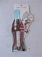 Coca-Cola Cardboard Thermometer, 9.5" L
