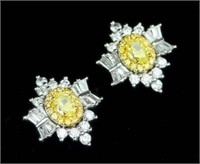 0.5ct Yellow Diamond Drop Earrings 18K Gold