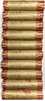 (10) Rolls 1950's Wheat Cent Penny Lot