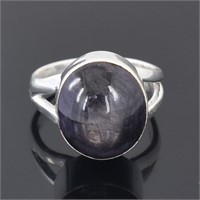 Star Ruby Gemstone Ring, 925 Silver, US 8