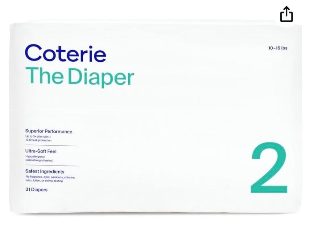 Coterie Size 2 Diaper, 31 CT