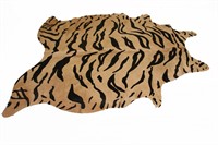 STENCILED TIGER PATTERN ON COWHIDE
