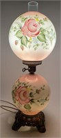 Double Globe Hurricane Parlor Floral Lamp
