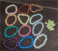 12 Assorted Colorful Elastic Acrylic Bracelets