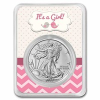 2024 1 Oz Silver Eagle It's A Girl Baby Birds Card