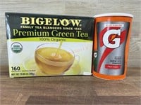 160ct  green tea & 76.5oz Gatorade powder