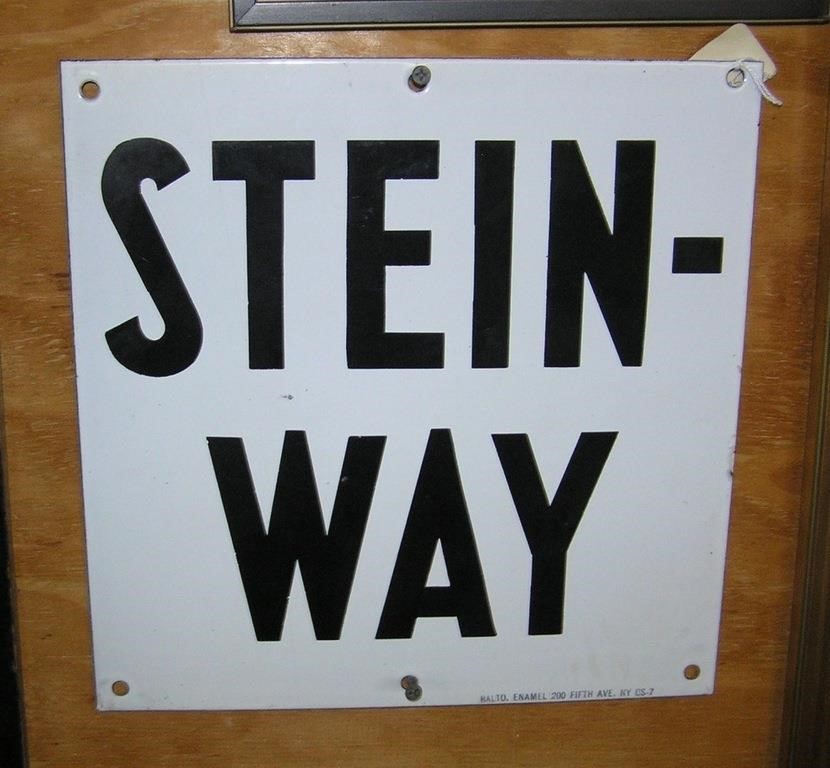 Steinway Street heavy porcelain NY sign