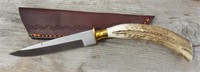 Deer Horn Handle Hunter Knife 9" New